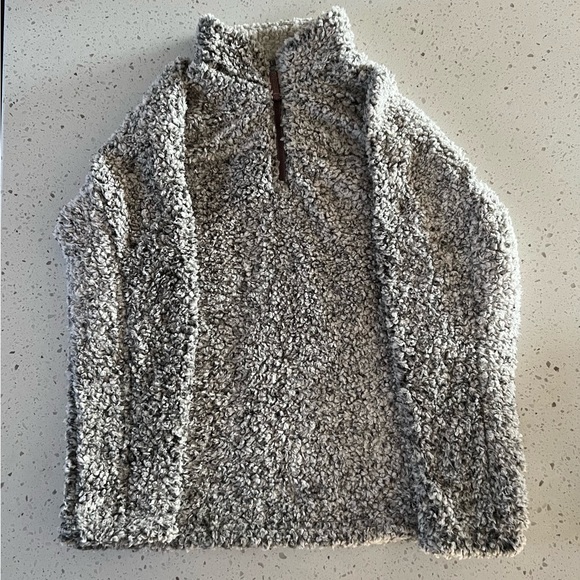 True Grit Men’s Grey Blend Sherpa Sweater Sz L - Picture 1 of 3